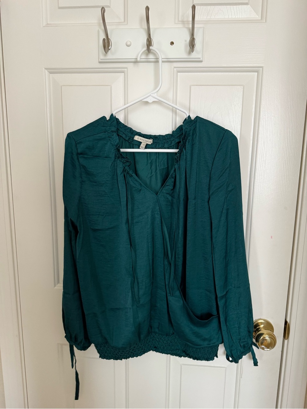 Woven Peasant Blouse - Deep Teal